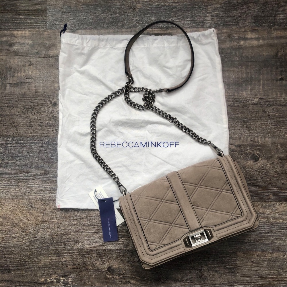Rebecca Minkoff Love crossbag, gray suede